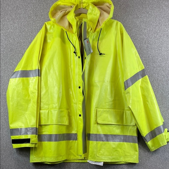 Bulwark FR reflective waterproof jacket hooded mens M JXN2YE model construction - Picture 1 of 16